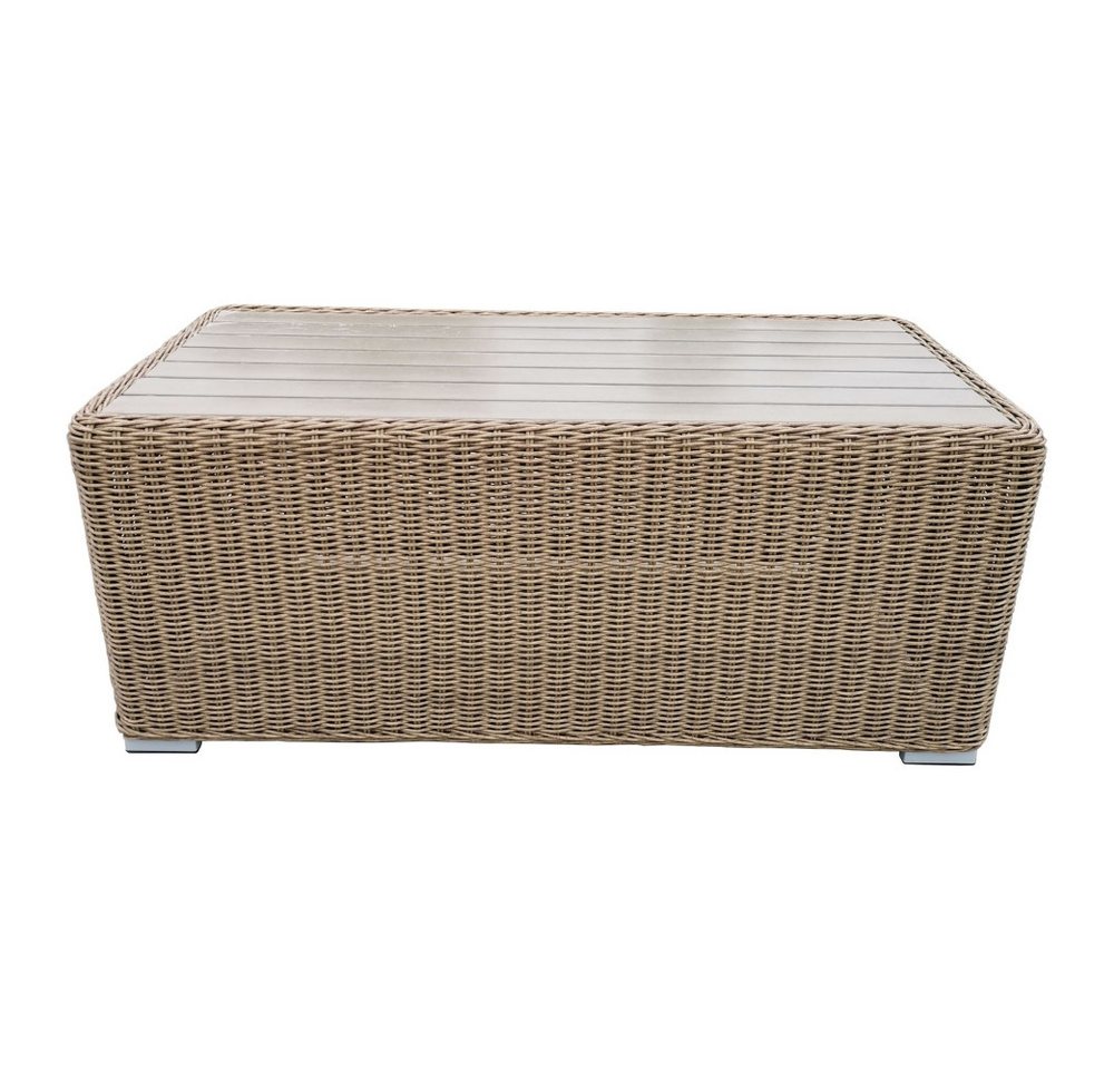 LebensWohnArt Gartentisch Lounge Couchtisch VITA rundes Polyrattan Natural von LebensWohnArt