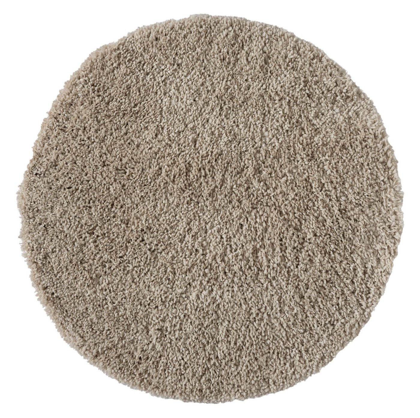 Teppich Hochflor Teppich SHAGGY beige rund diverse Größen, LebensWohnArt, Höhe: 3.7 mm von LebensWohnArt