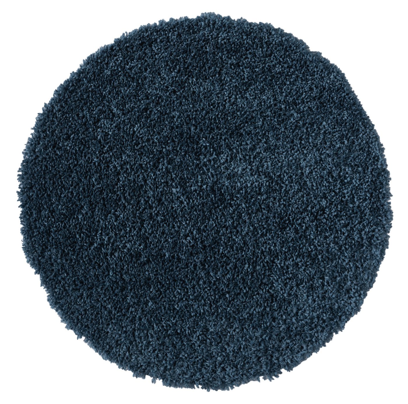 Teppich Hochflor Teppich SHAGGY dunkelblau rund diverse Größen, LebensWohnArt, Höhe: 3.7 mm von LebensWohnArt