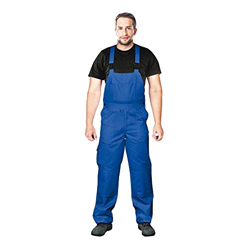 Leber & Hollman Herren Arbeits-Latzhose LH-Bister, 65 % Polyester 35 % Baumwolle 270 g/m2, mit Taschen für Knieschoner, elastischer Gummibund und regulierbare Y-Hosenträger von LEBER & HOLLMAN