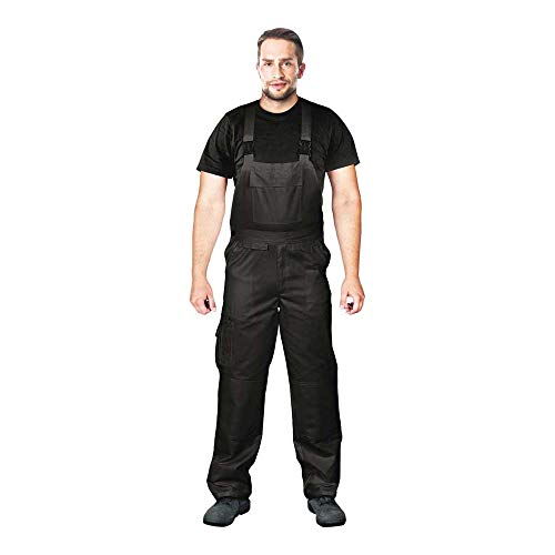 Leber & Hollman Herren Arbeits-Latzhose LH-Bister, 65 % Polyester 35 % Baumwolle 270 g/m2, mit Taschen für Knieschoner, elastischer Gummibund und regulierbare Y-Hosenträger von LEBER & HOLLMAN