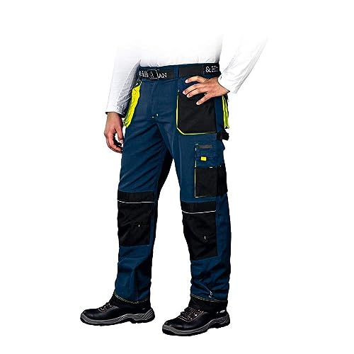 Leber & Hollman Herren Arbeitshose LH-FMN-T B, 65% Polyester 35% Baumwolle 270 g/m2, Bundhose mit Taschen für Knieschoner, 9 Multifunktionstaschen+ Schlaufe und Schlüsselhaken von LEBER & HOLLMAN