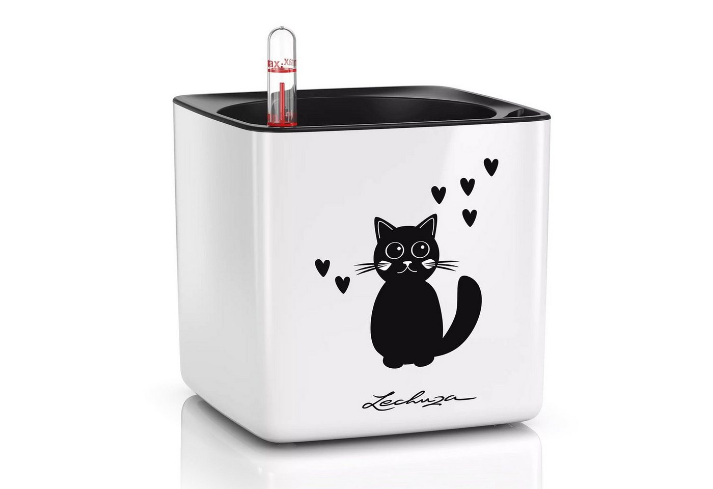 Lechuza® Kräutertopf Cube Glossy Cat 14 weiß highgloss von Lechuza®