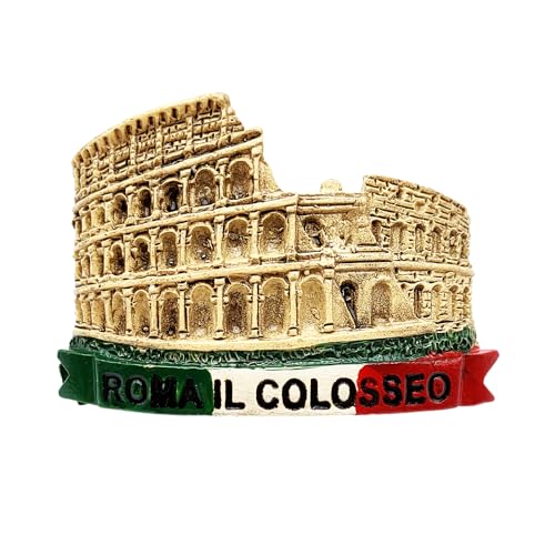 Leddy Living 3D Kühlschrankmagnet Vintage Kolosseum Stadt Rom Flagge Italien Kühlschrankmagnet Dekoration für Magnettafel, Haus und Küche, Büro von Leddy Living