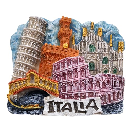 3D-Kühlschrankmagnet Vintage Stadt Venedig Rom Mailand Florenz Flagge Italien Kühlschrankmagnet Dekoration für Magnettafel, Haus und Küche, Büro von Leddy Living