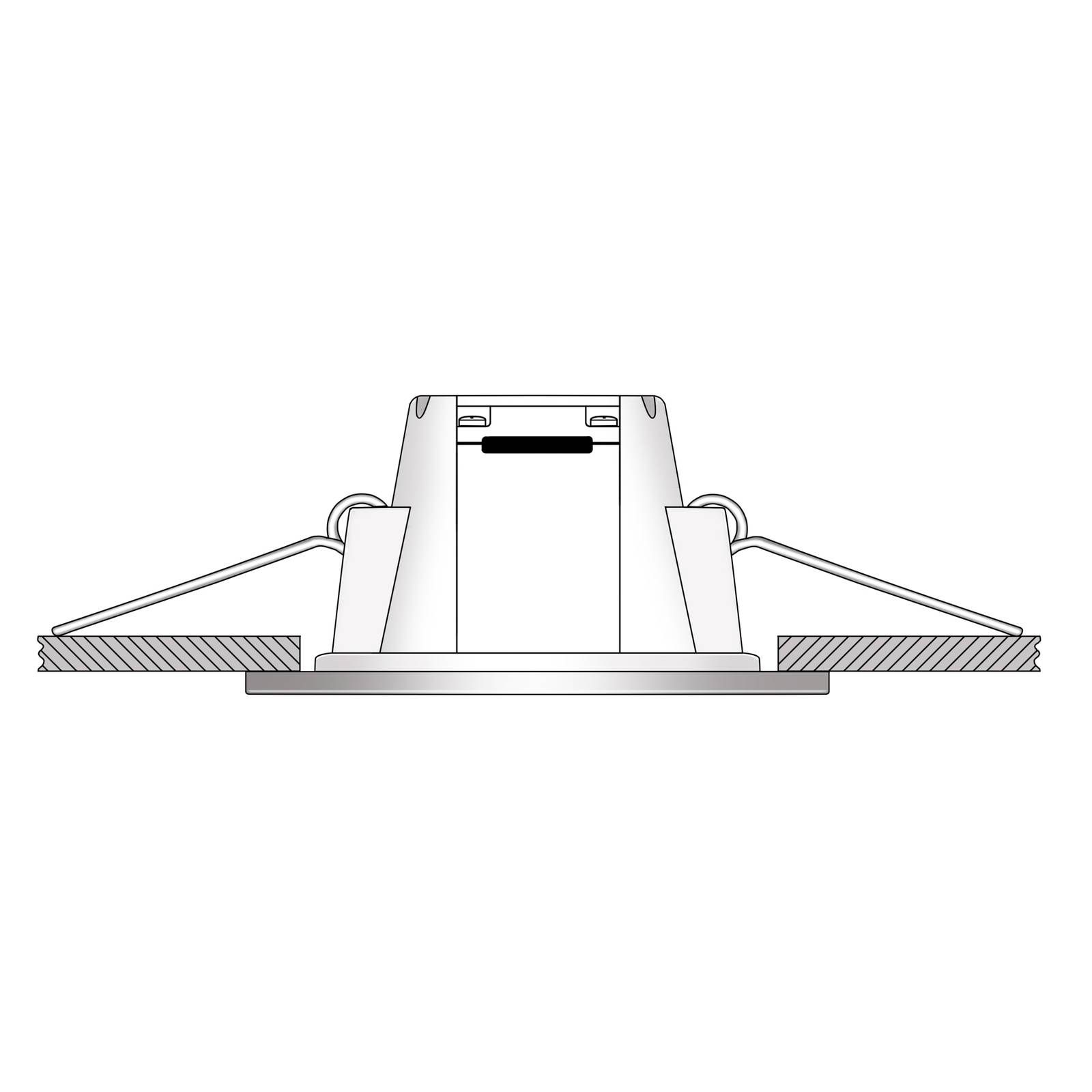 LED-Einbauleuchte Holstein IP65, 116° starr, stahl von Ledino