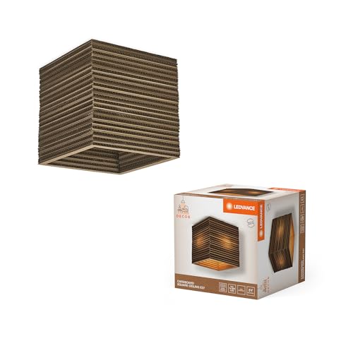 LEDVANCE Deckenleuchte Decor Cardboard Square braun aus Wellpappe, leicht, E27, 250 mm Durchmesser, Leuchtenschirm aus recyceltem Material, nachhaltig durch austauschbare Lichtquelle, einfache Montage LEDVANCE Deckenleuchte Decor Cardboard Square braun aus Wellpappe, leicht, E27, 250 mm Durchmesser, Leuchtenschirm aus recyceltem Material, nachhaltig durch austauschbare Lichtquelle, einfache Montage von LEDVANCE