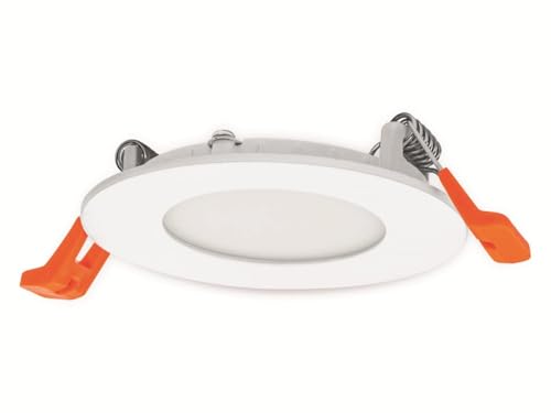 LEDVANCE LED SPOT INTEGRATED SLIM Ø 8,5cm, Einbaustrahler Spot für sämtliche Innenbereiche, 4,5W, Farbtemperatur 4000K, 240 Lumen, 240V, flaches modernes Design, inkl. Klemmvorrichtung, weiß von Ledvance