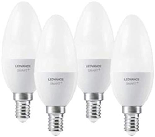 LEDVANCE Smart+ LED, ZigBee Lampe mit E14 Sockel, warmweiß, dimmbar, Direkt kompatibel mit Echo Plus und Echo Show (2. Gen.), Kompatibel mit Philips Hue Bridge, 4er Pack von Ledvance