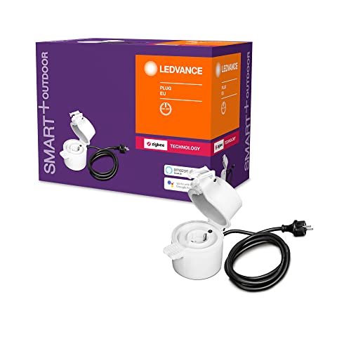 LEDVANCE Smart+ Outdoor Plug, ZigBee schaltbare Steckdose, für die Lichtsteuerung in Ihrem Smart Home, Direkt kompatibel mit Echo Plus und Echo Show (2. Gen.), von Ledvance