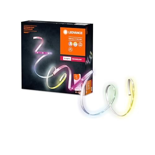 LEDVANCE Smarter Outdoor Lightstrip, LED Streifen mit ZigBee und IP65, 5m Länge, warmweiß bis tageslicht (2000K-6500K), RGB Farbwechsel (16 Mio Farben), kompatibel mit Alexa & Philips Hue, SMART+ FLEX von Ledvance