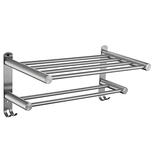 Leekayer Badezimmer Handtuch Rack Doppelschicht, gebürstetes Nickel 40cm Edelstahl Badezimmer Handtuch Rack Wandschraube Installation 15.74 Zoll von Leekayer