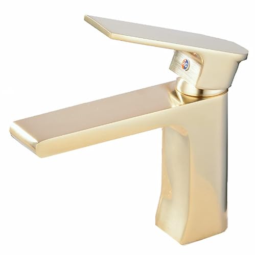 Leekayer Waschbecken Wasserhahn einzigen Handgriff gebürstetem Gold Finish 1 Loch montieren Toilette Becken Mischbatterie,LK66828BGg von Leekayer