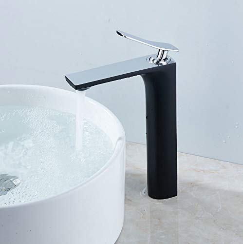 Schwarzes Finish Badezimmer Waschbecken Wasserhahn 1 Griff Hahn Einlochmontage Deck Montieren Toilette Chrom Hebel Waschtischarmatur Hoch Moderne Leekayer von Leekayer