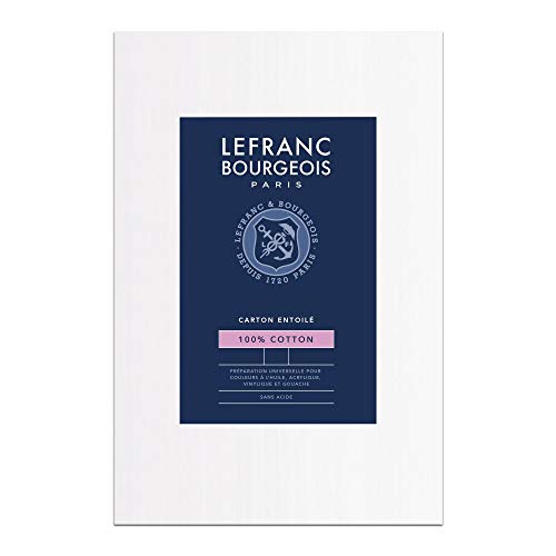 Lefranc Bourgeois 806065 Malkarton - 33x22 cm, 100% Baumwolle, doppelte weiße universal Grundierung für Acrylfarben & Ölfarben, Malpappe für Profis & Hobbymaler von Lefranc Bourgeois