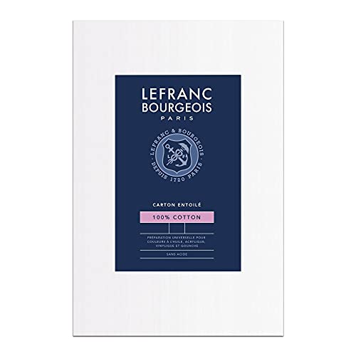 Lefranc Bourgeois 806330 Malkarton - Nr.3 für Landschaften, 100% Baumwolle, doppelte weiße universal Grundierung für Acrylfarben & Ölfarben, Malpappe für Profis & Hobbymaler von Lefranc Bourgeois