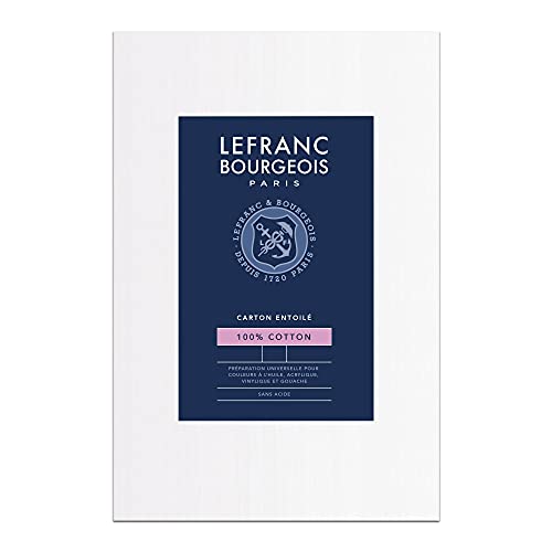 Lefranc Bourgeois 806648 Malkarton - 24x30cm, 100% Baumwolle, doppelte weiße universal Grundierung für Acrylfarben & Ölfarben, Malpappe für Profis & Hobbymaler von Lefranc Bourgeois