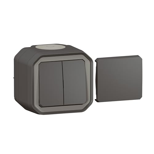 LEGRAND, Plexo New 5-in-1-Feuchtraum-Aufputz-Doppelwechseltaster, Doppelwechselschalter, Wechselschalter+Taster mit Wechselkontakt, Wechselschalter & Wechseltaster, IP55 - IK07, Farbe: Anthr., 069789L LEGRAND, Plexo New 5-in-1-Feuchtraum-Aufputz-Doppelwechseltaster, Doppelwechselschalter, Wechselschalter+Taster mit Wechselkontakt, Wechselschalter & Wechseltaster, IP55 - IK07, Farbe: Anthr., 069789L von Legrand