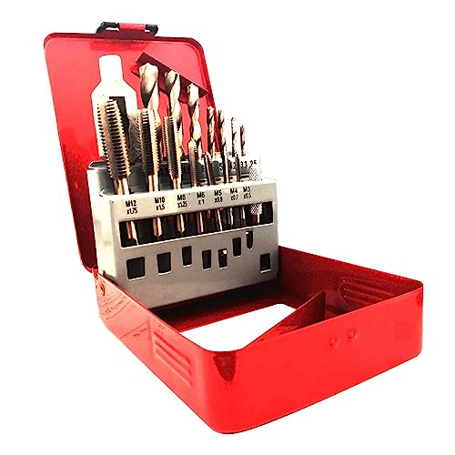 16pcs Gewindeschneider Set: Gewindebohrer Set Gewindeschneider Einschnittgewindebohrer Kernlochbohrer Gewindeschneider Helicoil Set Kernlochbohrer Stahlbohrer Gewindeschneidsatz Bohrerset von Leikurvo