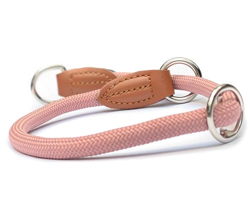 Leisegrün Hundehalsband Paracord verstellbar | Halsband für Hunde aus Nylon | Modell Devon | Rosa | Größe: XL von Leisegrün