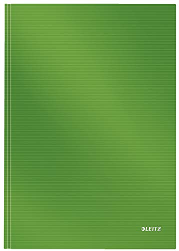 Leitz A4 Notizbuch, 80 Blatt, Hardcover, Linierte Seiten, Solid, Hellgrün, 46650050 von Leitz