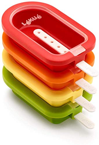 Lékué Classic Eisformen, stapelbar, 16,5 cm, 4 Stück, verschiedenfarbig, Silikon, Rot/Gelb Lékué Classic Eisformen, stapelbar, 16,5 cm, 4 Stück, verschiedenfarbig, Silikon, Rot/Gelb von Lékué