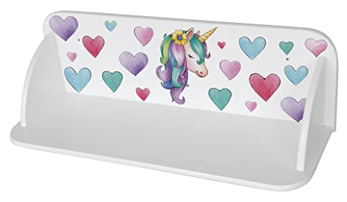 Leomark Weiße Regalbrett auf der Wand, Wandboard aus Holz, Wandregal für Kinder, Wandablage, Länge: 60 cm (Einhorn II) von Leomark