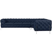 Leonique Chesterfield-Sofa "Amaury L-Form", großes Ecksofa, Chesterfield-Optik, Breite 323 cm, Fußfarbe wählbar von Leonique