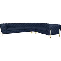 Leonique Chesterfield-Sofa "Amaury L-Form", großes Ecksofa, Chesterfield-Optik, Breite 323 cm, Fußfarbe wählbar von Leonique