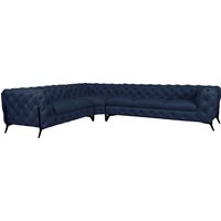 Leonique Chesterfield-Sofa "Amaury L-Form", großes Ecksofa, Chesterfield-Optik, Breite 323 cm, Fußfarbe wählbar von Leonique