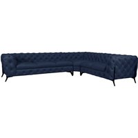 Leonique Chesterfield-Sofa "Amaury L-Form", großes Ecksofa, Chesterfield-Optik, Breite 323 cm, Fußfarbe wählbar von Leonique