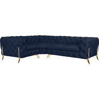 Leonique Chesterfield-Sofa "Amaury L-Form", moderne Chersterfield-Optik, Breite 262 cm, Fußfarbe wählbar von Leonique