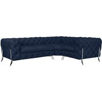 Leonique Chesterfield-Sofa "Amaury L-Form", moderne Chersterfield-Optik, Breite 262 cm, Fußfarbe wählbar von Leonique