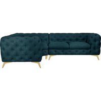 Leonique Chesterfield-Sofa "Glynis L-Form", aufwändige Knopfheftung, moderne Chesterfield Optik, Fußfarbe wählbar von Leonique