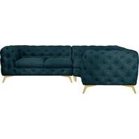 Leonique Chesterfield-Sofa "Glynis L-Form", aufwändige Knopfheftung, moderne Chesterfield Optik, Fußfarbe wählbar von Leonique