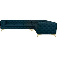 Leonique Chesterfield-Sofa "Glynis L-Form", aufwändige Knopfheftung, moderne Chesterfield Optik, Fußfarbe wählbar von Leonique