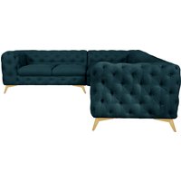 Leonique Chesterfield-Sofa "Glynis L-Form", aufwändige Knopfheftung, moderne Chesterfield Optik, Fußfarbe wählbar von Leonique