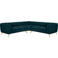 Leonique Chesterfield-Sofa "Glynis L-Form", aufwändige Knopfheftung, moderne Chesterfield Optik, Fußfarbe wählbar von Leonique