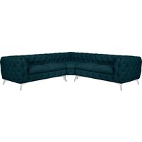 Leonique Chesterfield-Sofa "Glynis L-Form", aufwändige Knopfheftung, moderne Chesterfield Optik, Fußfarbe wählbar von Leonique