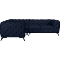 Leonique Chesterfield-Sofa "Glynis L-Form", aufwändige Knopfheftung, moderne Chesterfield Optik, Fußfarbe wählbar von Leonique