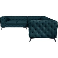 Leonique Chesterfield-Sofa "Glynis L-Form", aufwändige Knopfheftung, moderne Chesterfield Optik, Fußfarbe wählbar von Leonique