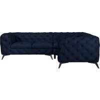 Leonique Chesterfield-Sofa "Glynis L-Form", aufwändige Knopfheftung, moderne Chesterfield Optik, Fußfarbe wählbar von Leonique