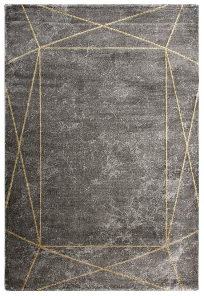 Teppich Lucie, Leonique, rechteckig, Höhe: 12 mm, modernes & grafisches Marmor Design, Kurzflor, Teppich mit Bordüre von Leonique