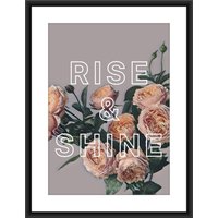Rise & Shine A4 Print Pink Pfirsich Vintage Grün Eklektisch, Pflanze, Natur, Rose Küche, Badezimmer, Schlafzimmer, Wand Kunst Dekor von LeopardFishPrints