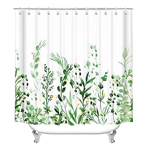 Lerores Duschvorhang 200 x 200 Antischimmel Textil Shower Curtains, Blumen Wasserdicht, Waschbar Polyester Stoff Badevorhang für Badezimmer Badewanne mit 13 Haken von Lerores