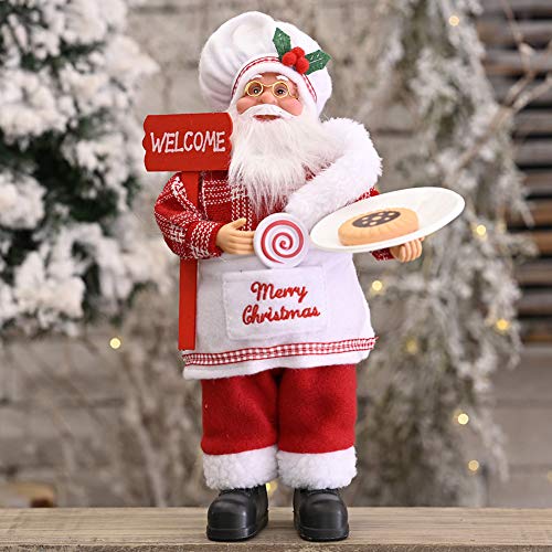 Lespar Weihnachtsmann Santa Claus Nikolaus Weihnachten Deko-Figur 35 cm Weihnachtsdeko Innenraum-Deko Fensterdeko Xmas von Lespar