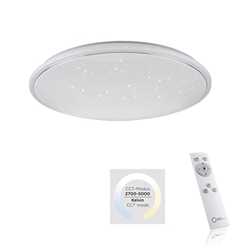 LeuchtenDirekt LED Deckenleuchte JUPITER, weiss, 1xLED-Board/80W/3000-5000K, Innenleuchte, IP20, CCT-Farbtemperatursteuerung, Dimmbar, Infrarot-Fernbedienung, Memoryfunktion, Serienschalter, 14367-16 von LeuchtenDirekt