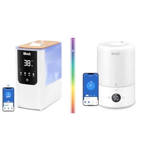 LEVOIT Smart Luftbefeuchter, Warm-/Kalter Nebel max 550 ml/h & 3L Top Fill Luftbefeuchter, 360° Drehbare Düse Cool Mist Humidifier von Levoit