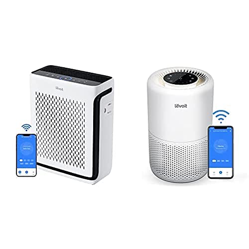 LEVOIT Vital 100S H13 HEPA Luftreiniger Allergiker für 52㎡ Wohnung Raucherzimmer+LEVOIT Core 200S Luftreiniger H13 HEPA Filter für Allergiker, Luftfilter gegen 99,97% von Staub Pollen Gerüche von Levoit