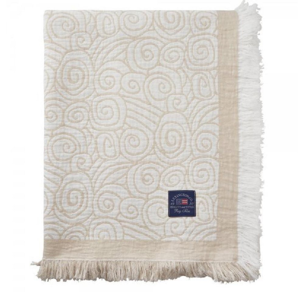 Wohndecke LEXINGTON Tagesdecke Jacquard Organic Cotton Beige/White (160x240cm), Lexington von Lexington